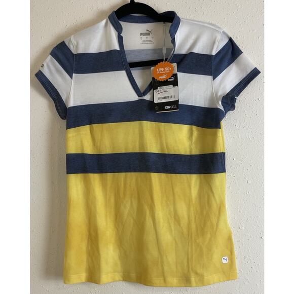 Women’s Puma moisture management dry cell striped T-shirt Size Small NWT - Picture 1 of 11